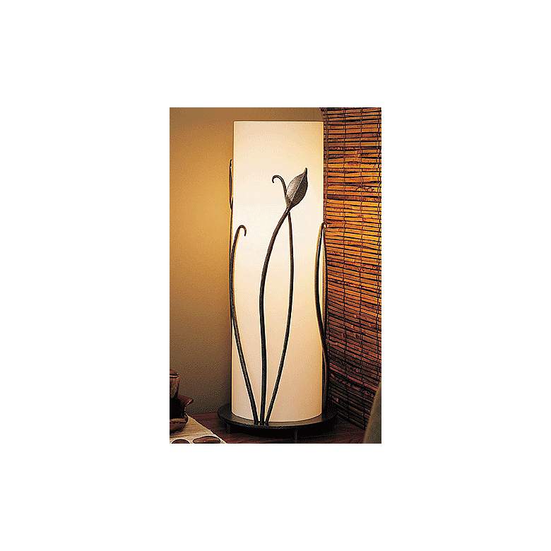 Image 1 Hubbardton Forge Forged Leaves 18" High Opal Glass Accent Table Lamp