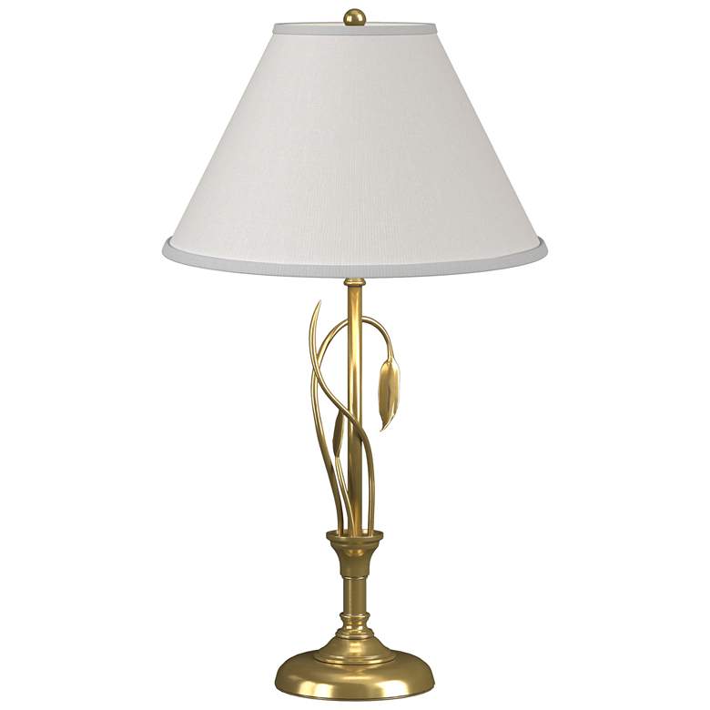 Image 1 Hubbardton Forge Forged Leaves 26 1/2" Brass Finish Table Lamp