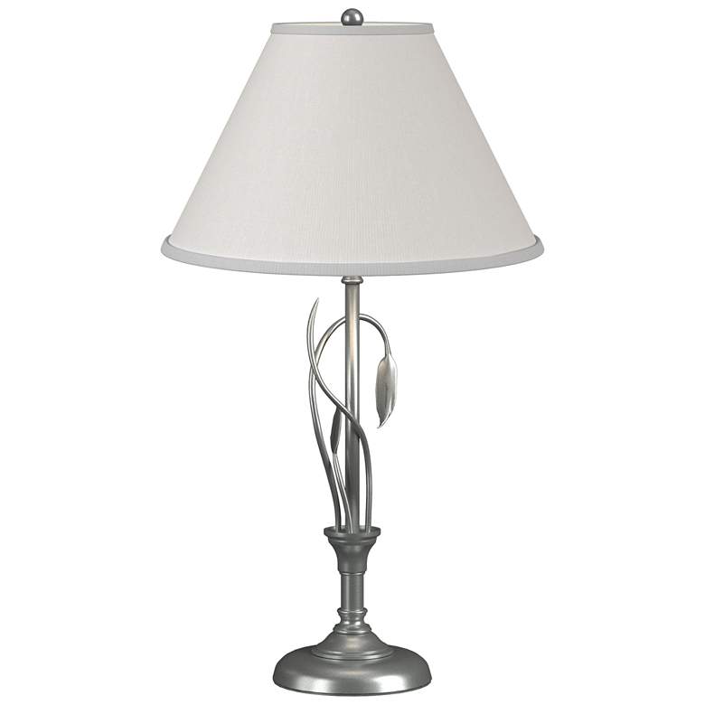 Image 1 Hubbardton Forge Forged Leaves 26 1/2" Vintage Platinum Table Lamp