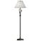 Hubbardton Forge Forged Leaves 56" Anna Shade Natural Iron Floor Lamp