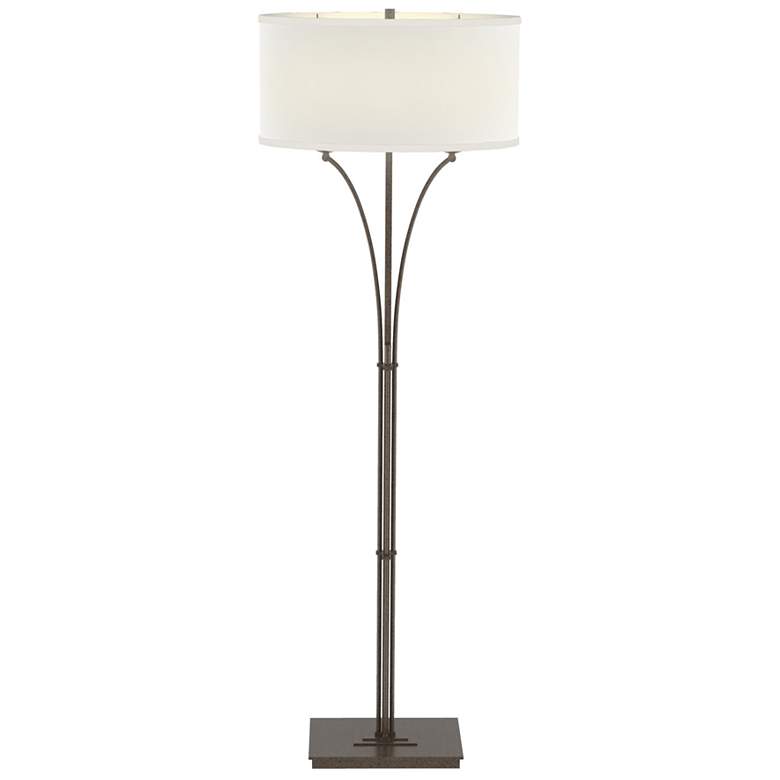 Image 1 Hubbardton Forge Formae 58" Anna Shade Bronze Floor Lamp