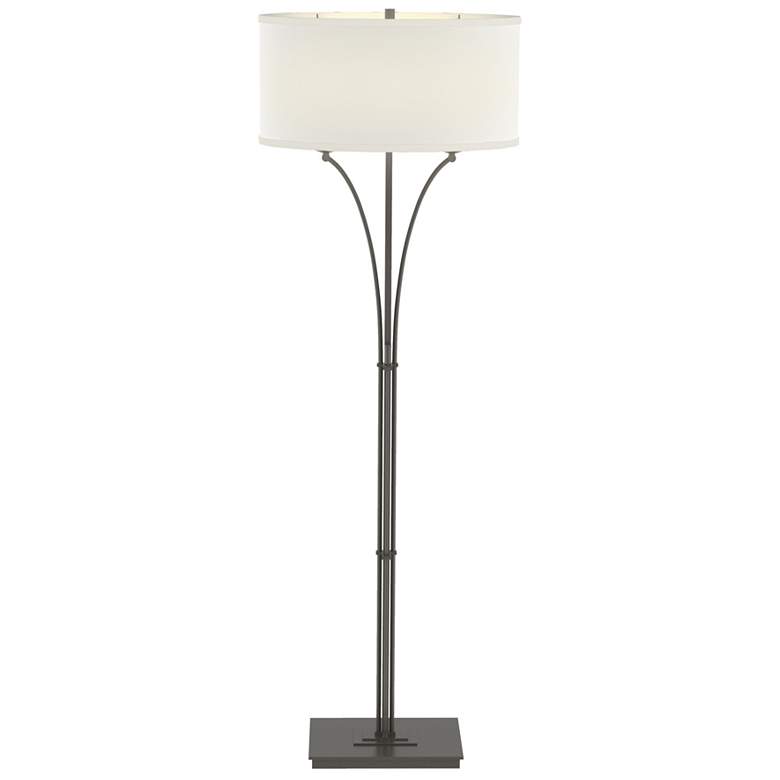 Image 1 Hubbardton Forge Formae 58" Anna Shade Dark Smoke Floor Lamp