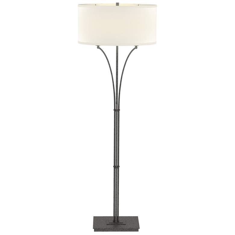 Image 1 Hubbardton Forge Formae 58 inch Flax Shade Natural Iron Floor Lamp