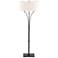 Hubbardton Forge Formae 58" High Flax Shade Black Finish Floor Lamp
