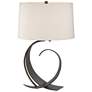 Hubbardton Forge Fullered 22" Flax and Bronze Steel Table Lamp