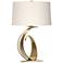 Hubbardton Forge Fullered Impressions 29" White and Brass Table Lamp