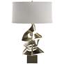Hubbardton Forge Gallery 24 3/4" Flax Shade Gold Modern Table Lamp