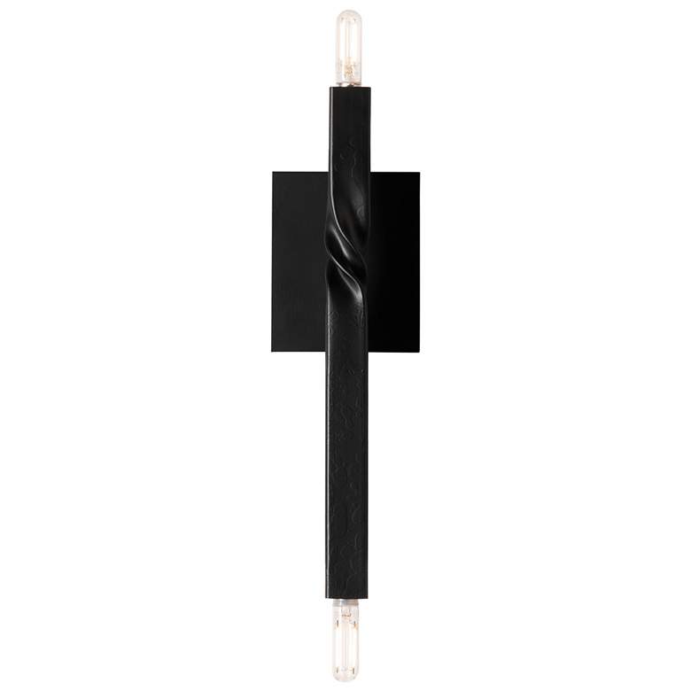 Image 1 Hubbardton Forge Helix 15 inch High Modern Black Wall Sconce