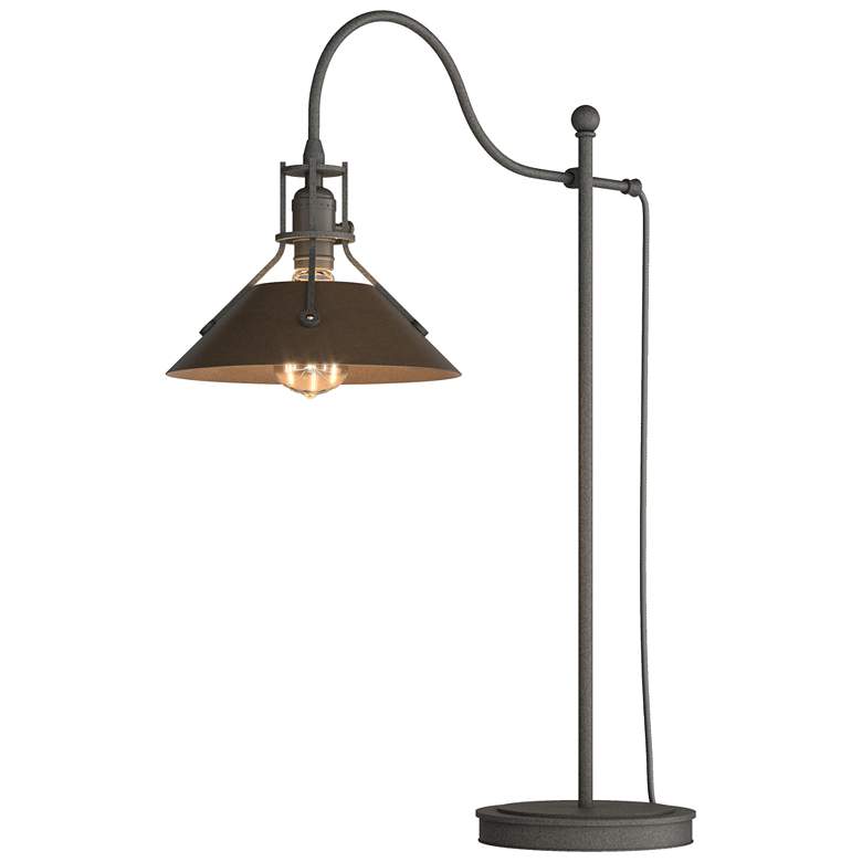 Image 1 Hubbardton Forge Henry 27 inch Bronze Accented Natural Iron Table Lamp