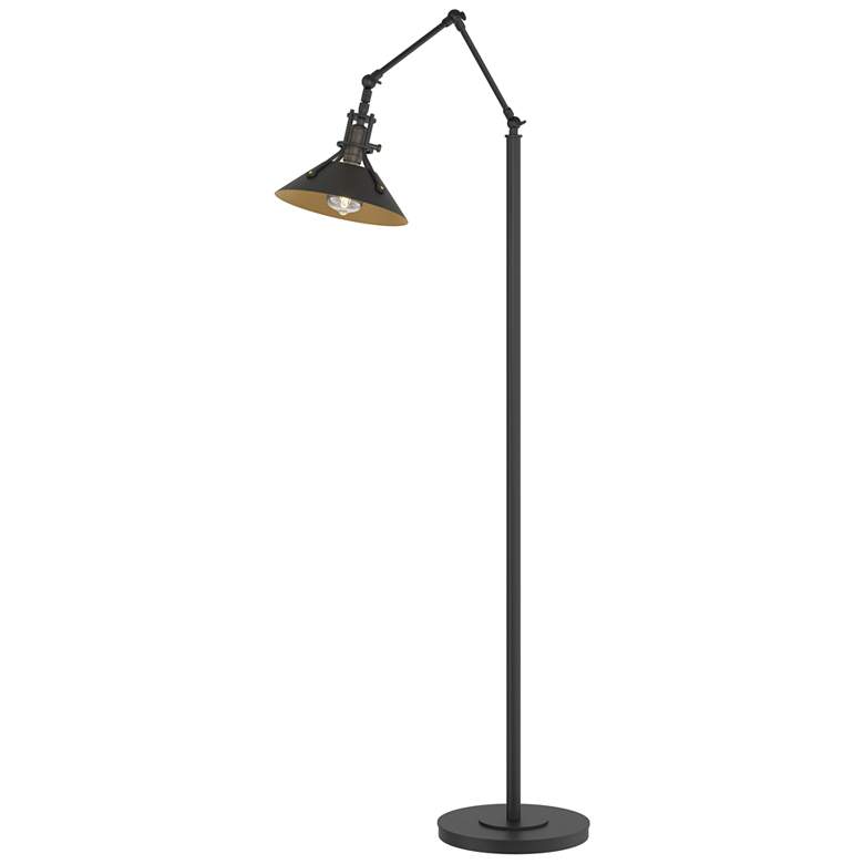 Image 1 Hubbardton Forge Henry 60.8" Black Finish Adjustable Floor Lamp