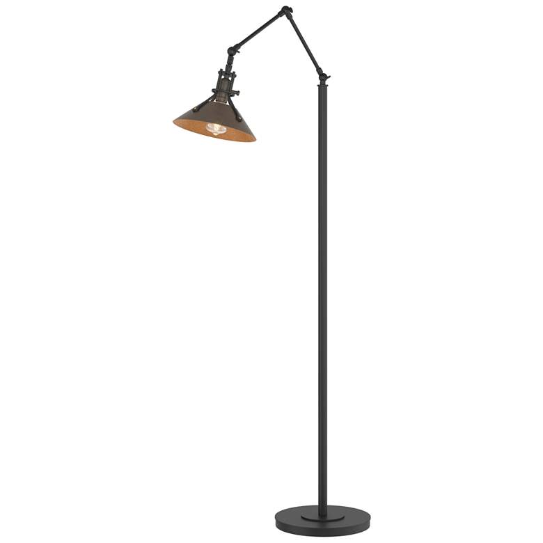 Image 1 Hubbardton Forge Henry 60.8 inch Bronze and Black Adjustable Floor Lamp