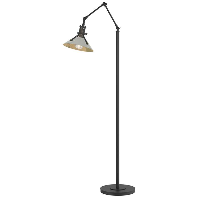 Image 1 Hubbardton Forge Henry 60 3/4 inch Black and Sterling Floor Lamp