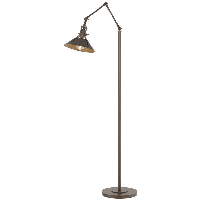 Image 1 Hubbardton Forge Henry 61" Bronze and Oil Rubbed Bronze Floor Lamp