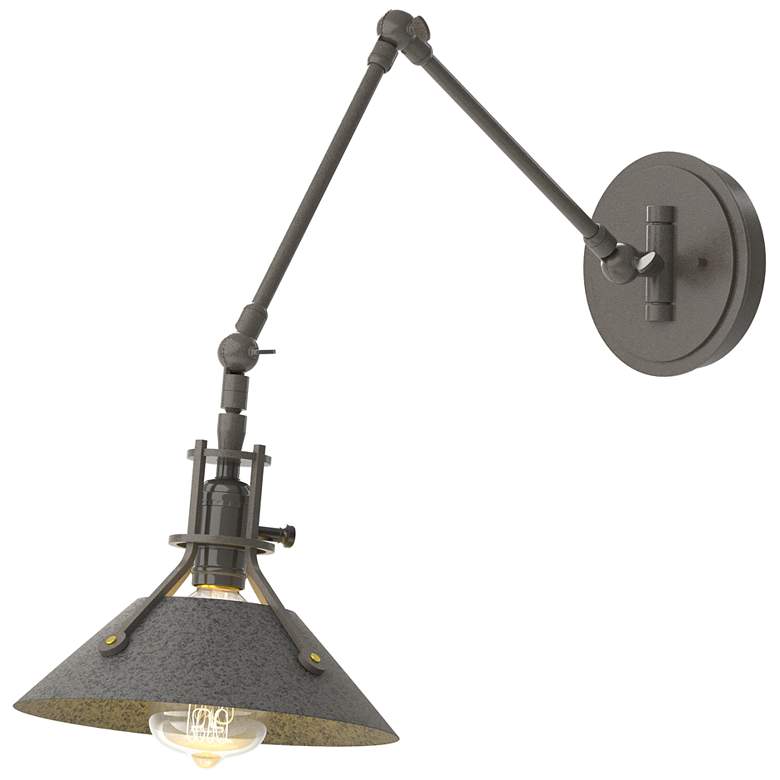 Image 1 Hubbardton Forge Henry Adjustable Height Dark Smoke Wall Light