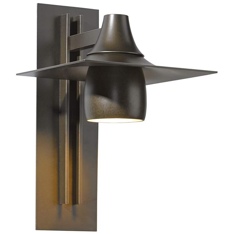 Image 1 Hubbardton Forge Hood 16 inch High Bronze Large Dark Sky Outdoor Sconce