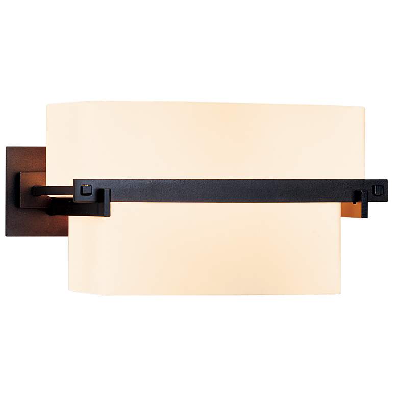 Image 1 Hubbardton Forge Kakomi 5" High Dark Smoke Wall Sconce