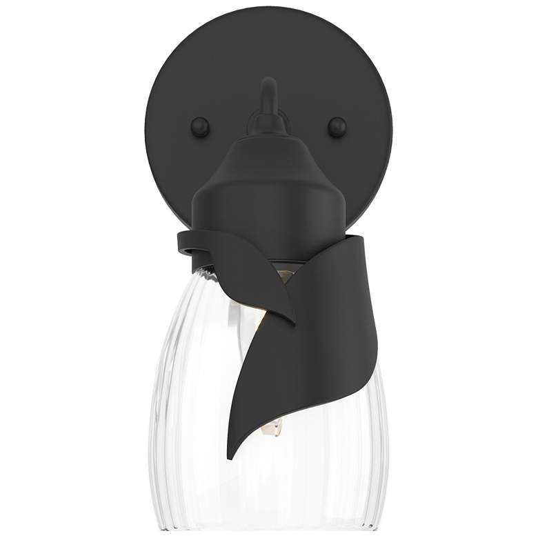Image 1 Hubbardton Forge Lapas 10 1/2" High Black Wall Sconce