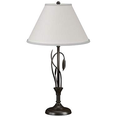 Hubbardton Forge Leaves 26 1/2" Anna Shade Oiled Bronze Table Lamp