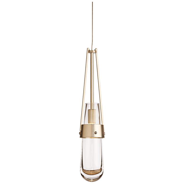 Image 2 Hubbardton Forge Link Gold 3 inchW Clear Glass Mini Pendant