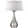 Hubbardton Forge Lino 25 1/4" Flax Shade Sterling Silver Table Lamp