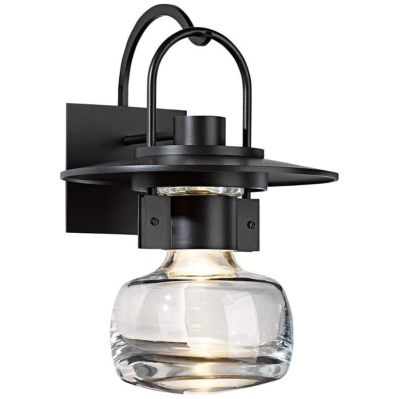 Image 1 Hubbardton Forge Mason 16" High Black Outdoor Wall Light