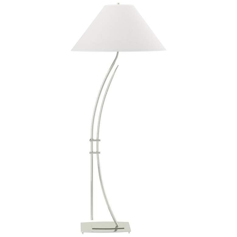 Image 1 Hubbardton Forge Metamorphic 54" Anna Shade Sterling Silver Floor Lamp