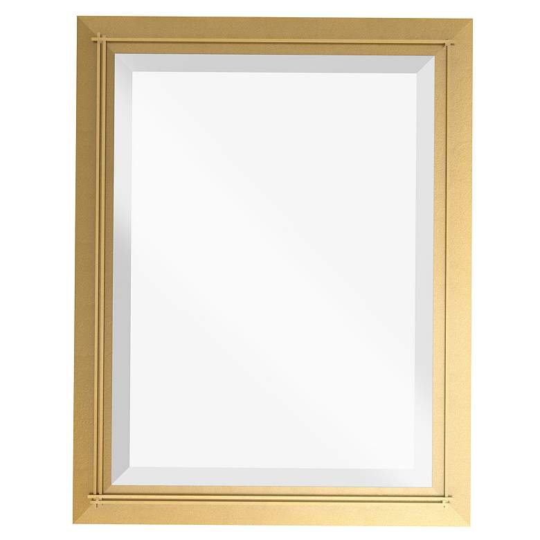 Image 1 Hubbardton Forge Metra 26" x 32" Brass Rectangular Wall Mirror
