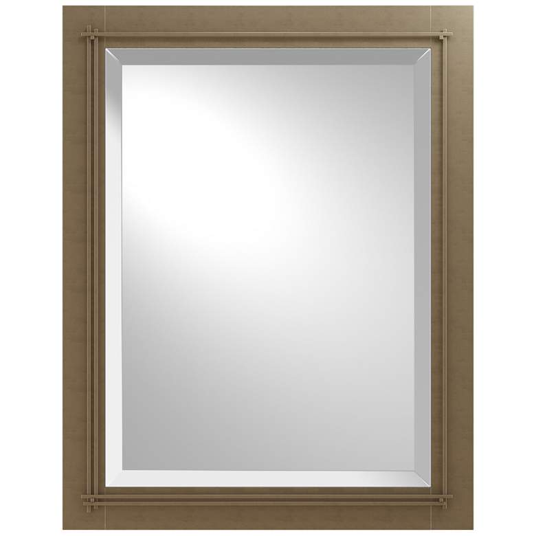 Image 1 Hubbardton Forge Metra 28" High Modern Soft Gold Metal Wall Mirror