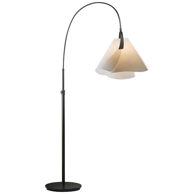 Image 3 Hubbardton Forge Mobius Dark Smoke Adjustable Arc Floor Lamp
