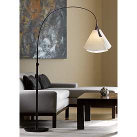 Image2 of Hubbardton Forge Mobius Dark Smoke Adjustable Arc Floor Lamp