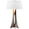 Hubbardton Forge Moreau 33 1/2" Modern White Shade Bronze Table Lamp