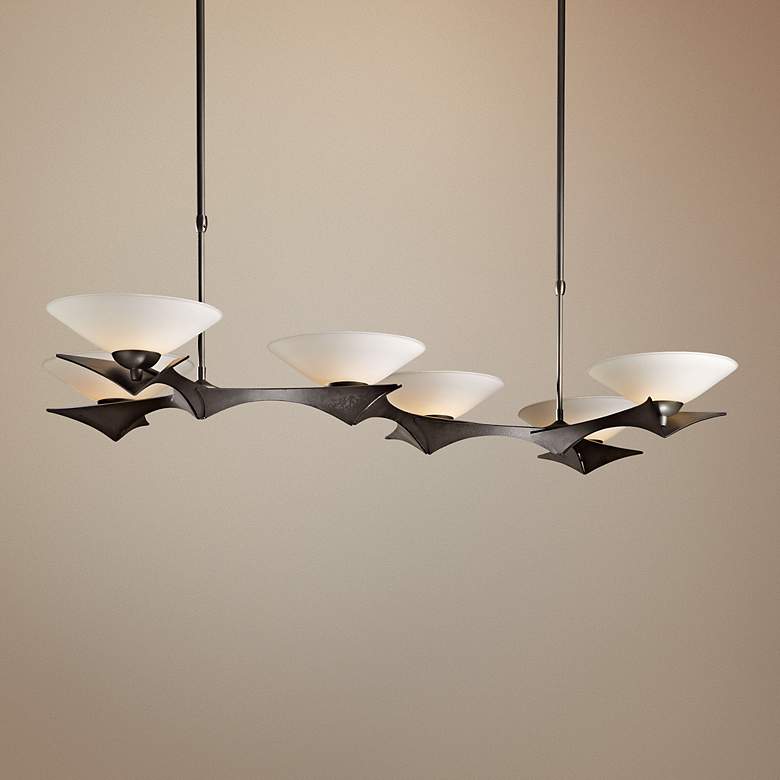 Image 1 Hubbardton Forge Moreau Dark Smoke 6-Light Pendant