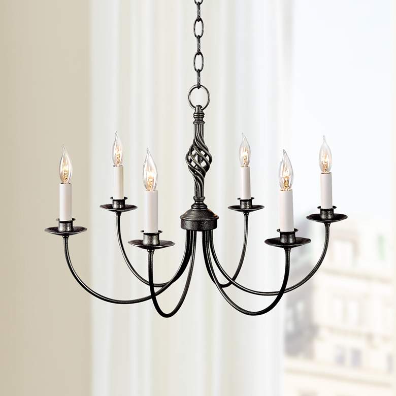 Image 1 Hubbardton Forge Natural Iron Twist Basket Chandelier