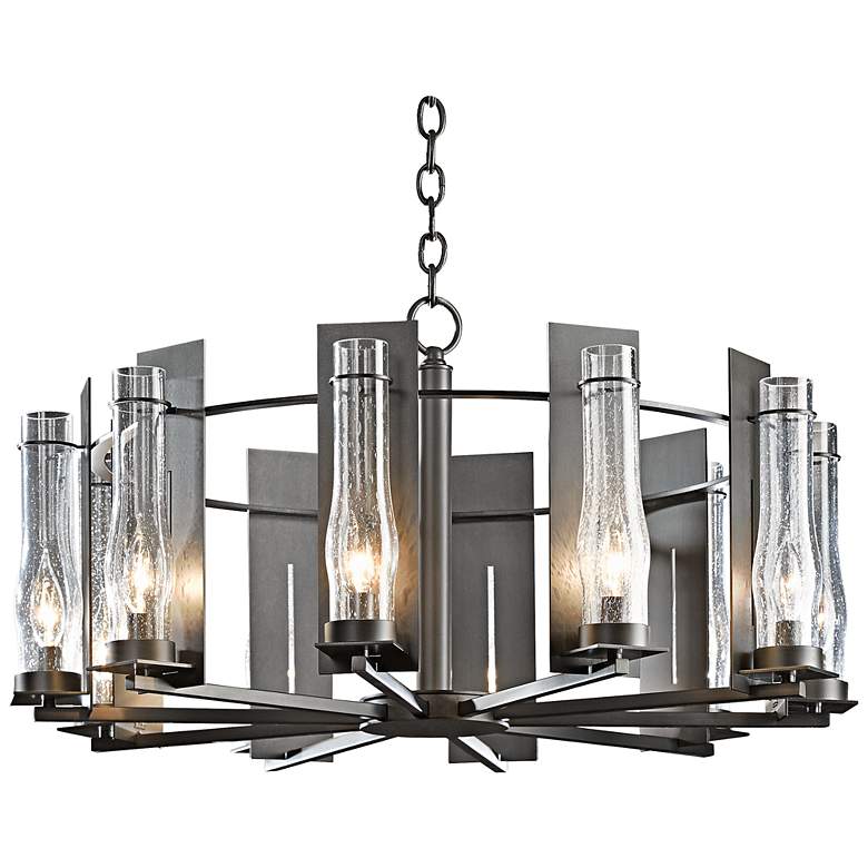 Image 2 Hubbardton Forge New Town 30"W Smoke 10-Light Chandelier