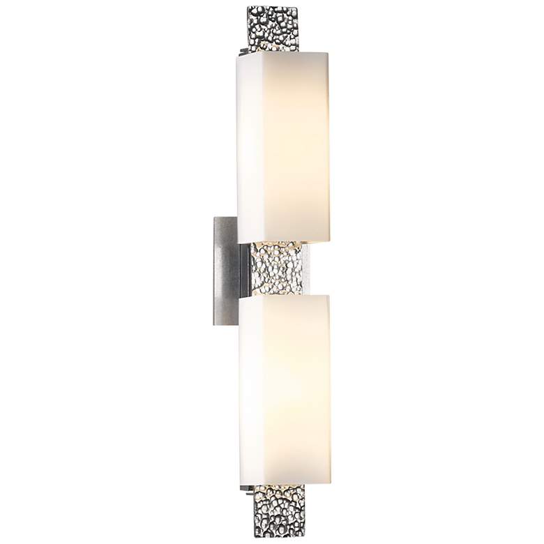 Image 1 Hubbardton Forge Oceanus 23" Platinum and Opal Glass Modern Sconce