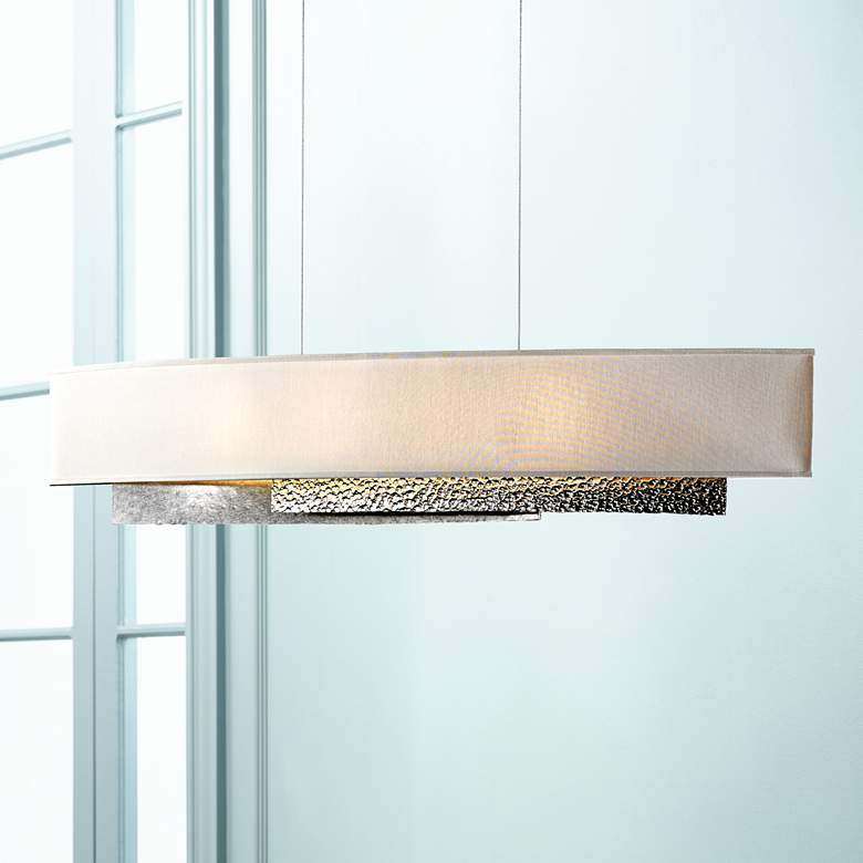 Image 1 Hubbardton Forge Oceanus 42" Wide Platinum Pendant