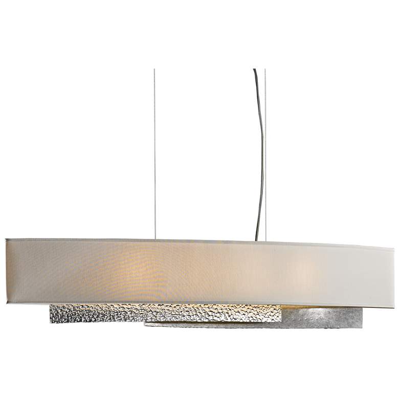 Image 1 Hubbardton Forge Oceanus 42" Wide Sterling and Flax Linear Pendant
