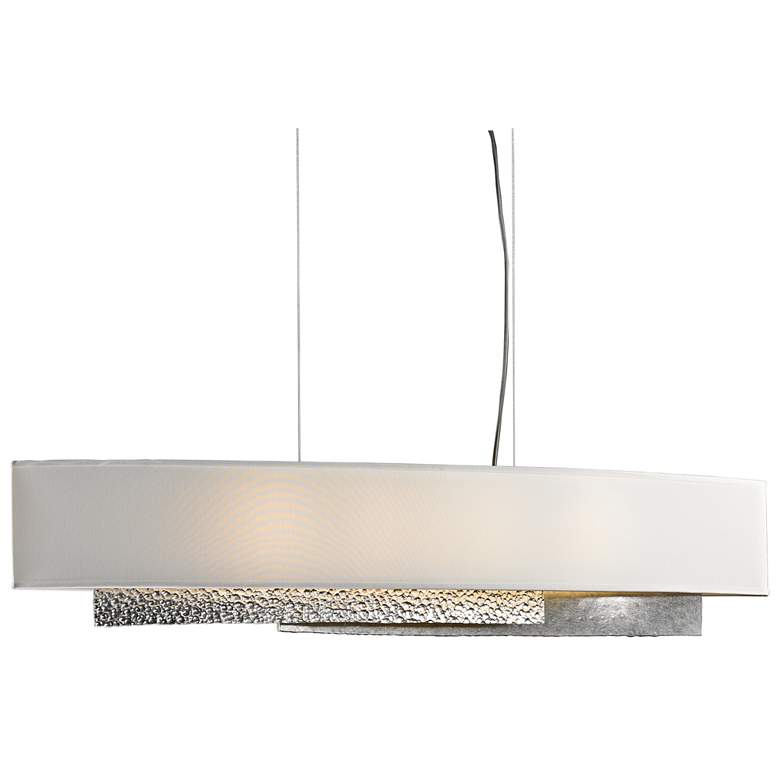 Image 1 Hubbardton Forge Oceanus 42" Wide Sterling and White Linear Pendant