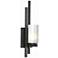 Hubbardton Forge Ondrian Left 16 3/4" High Black and Opal Glass Sconce