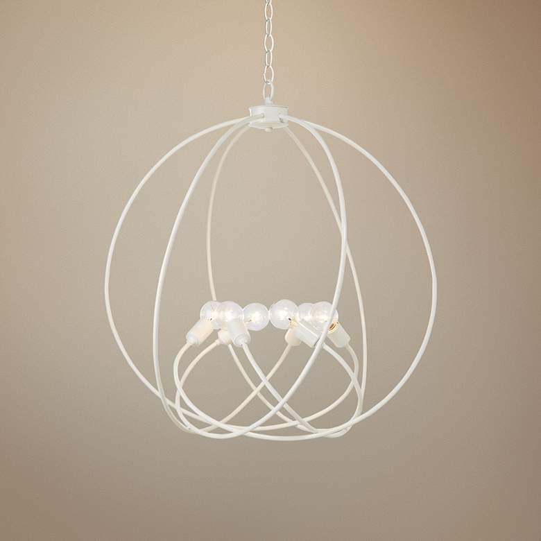 Image 1 Hubbardton Forge Orb 22 1/2 inch Wide Gloss White Chandelier