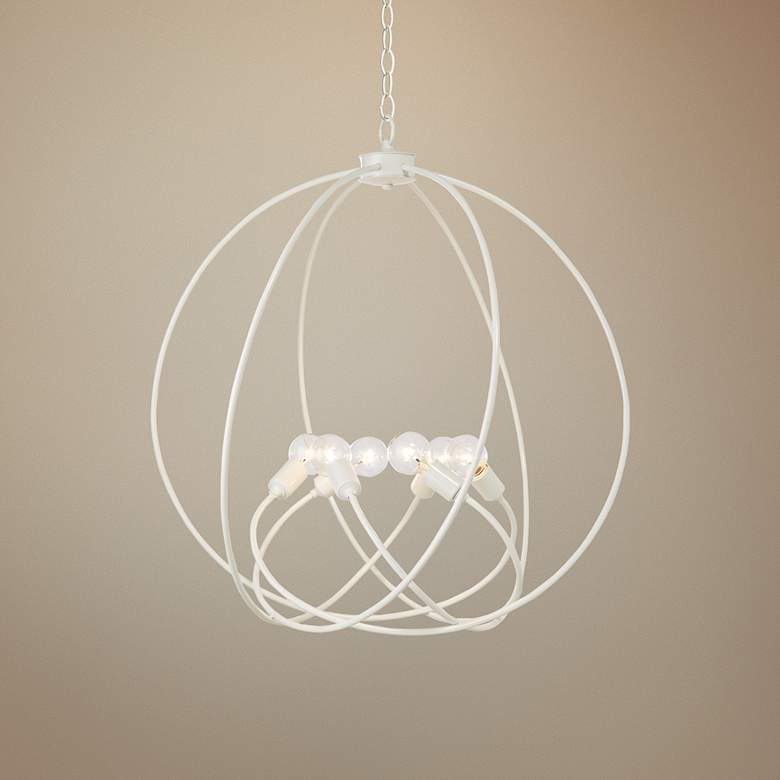 Image 1 Hubbardton Forge Orb 22 1/2" Wide Gloss White Chandelier