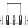 Hubbardton Forge Passage 52"W Ink 8-Light Linear Chandelier