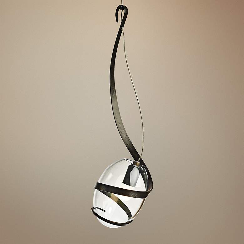 Image 1 Hubbardton Forge Pinot 5 1/2" Wide Dark Smoke Mini Pendant