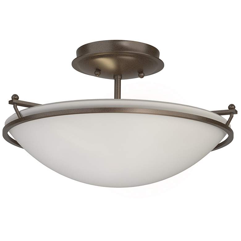 Image 1 Hubbardton Forge Plain 14 1/2"W Bronze Bowl Ceiling Light