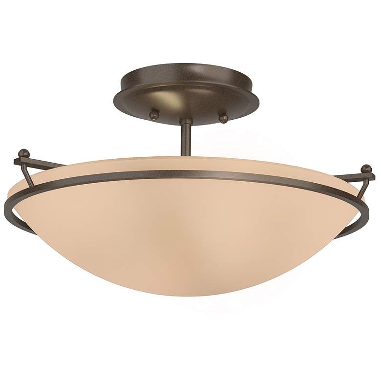 Image 1 Hubbardton Forge Plain Small 14 1/2"W Bronze Ceiling Light