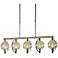 Hubbardton Forge Pluto 42"W Clear Glass 5-Light Pendant