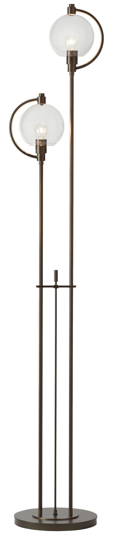 Hubbardton Forge Pluto 68"H Bronze and Clear Glass Floor Lamp Made to Order