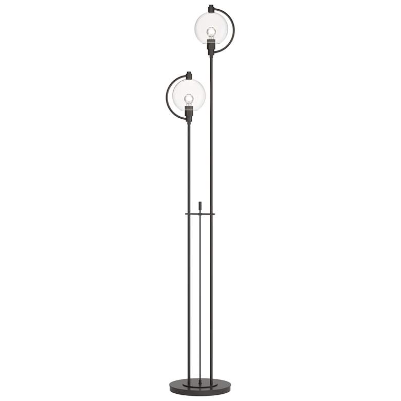 Image 1 Hubbardton Forge Pluto 68" Clear Glass Oil Rubbed Bronze Floor Lamp