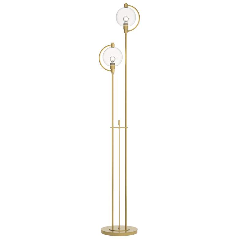 Image 1 Hubbardton Forge Pluto 68 inch High Clear Glass  Modern Brass Floor Lamp
