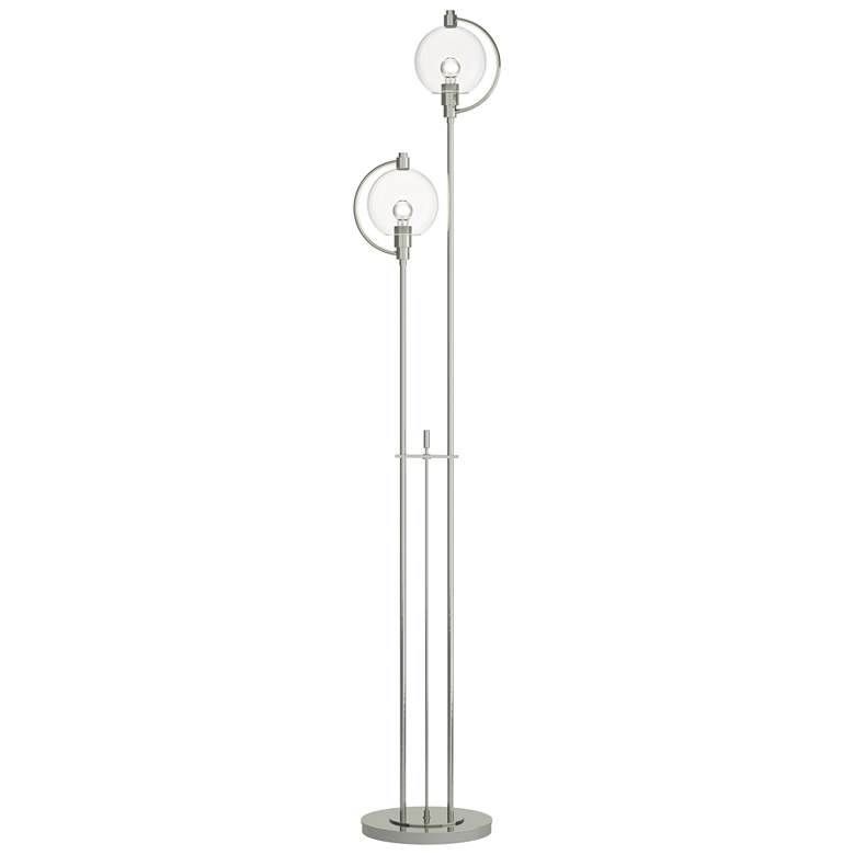 Image 1 Hubbardton Forge Pluto 68" Modern Clear Glass and Silver Floor Lamp